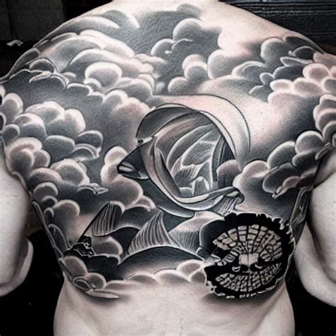 Colorful Cloud Tattoo Shading