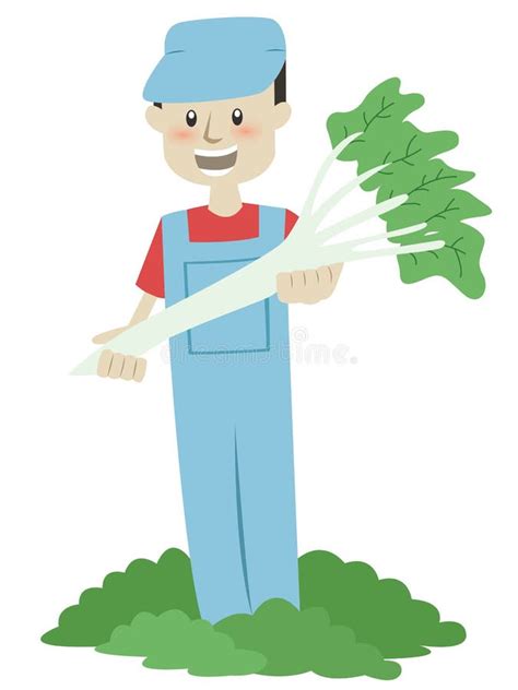 Farmer Harvesting Vegetables Cartoon Stock Vector Illustration Of