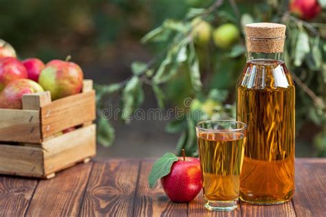 Apple Juice In Glass And Bottle Stock Photo Image Of Juice Fresh