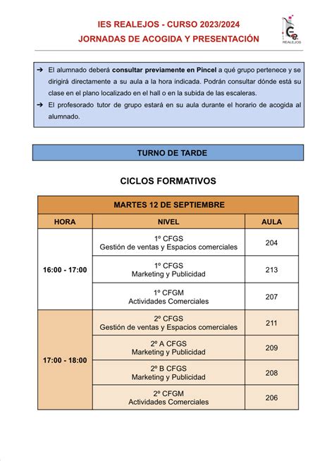 BIENVENIDA AL CURSO 2023 2024 IES REALEJOS