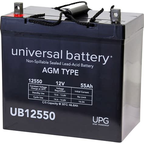 Upg Universal Sealed Lead Acid Battery — Agm Type 12v 55 Amps Group