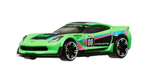 Тематична Машинка Hot Wheels Corvette C7 Z06 Neon Speeders 1 64 HLH72 HRW81 Green купити в