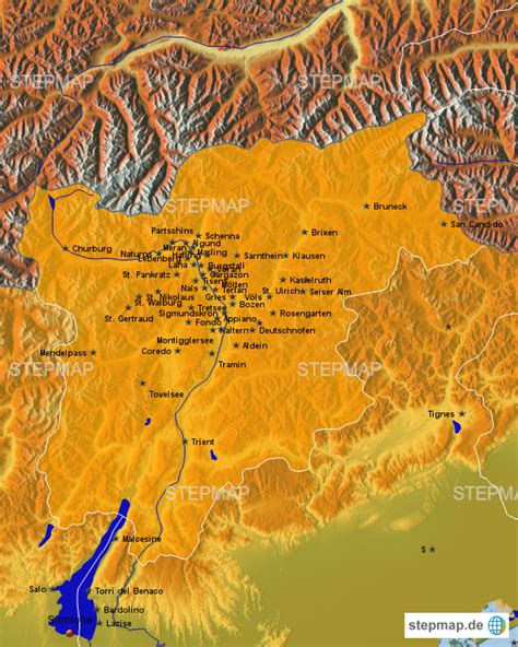 Sudtirol Landkarte Mit Ortschaften