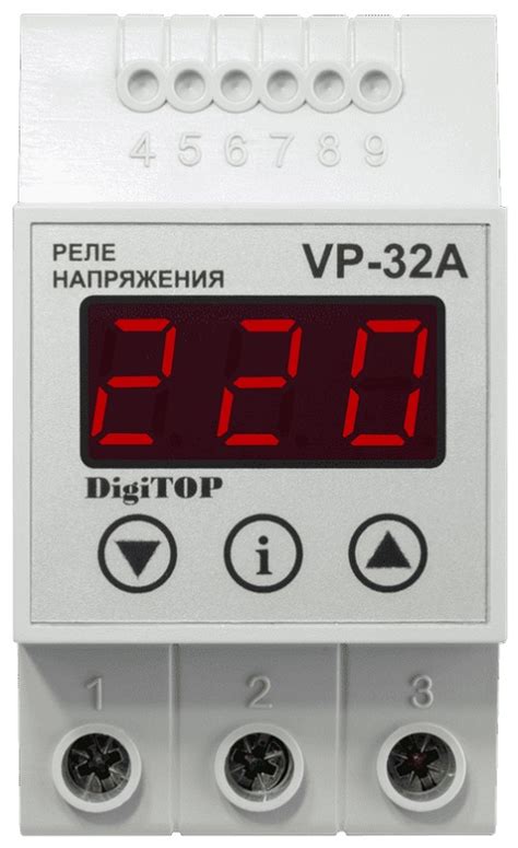 Реле напряжения однофазное цифровое на DIN-рейку DigiTOP VP-32A 32А 50 ...