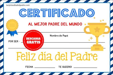 Certificado del Día del Padre para imprimir Día Del Padre