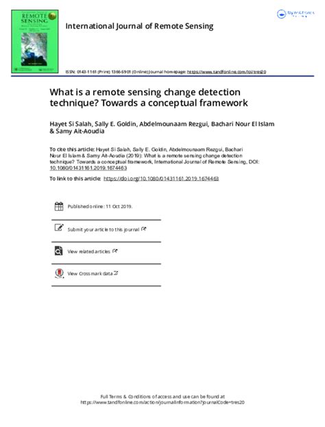 remote sensing change detection technique