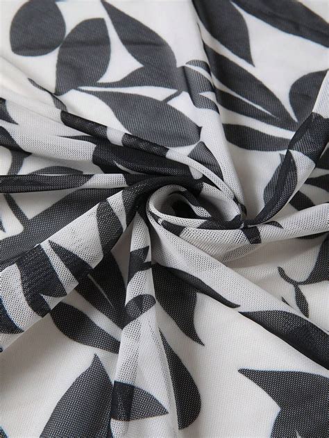 Shein Swim Curve Plus Size Women Floral Print One Shoulder Bikini Set With Sarong And Skirt