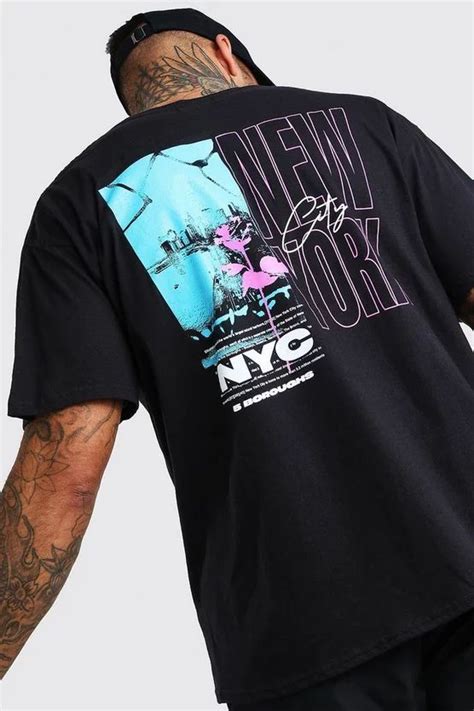 Oversized New York Back Print T Shirt Shirt Design Inspiration Tee