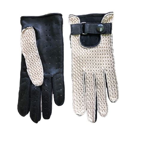 Men S Hand Made Cotton Crochet Driving Gloves Lambskin Custom Color And