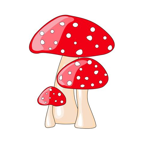 Dibujos Animados Amanita Muscaria Icono De Hongo Hongo Rojo Con