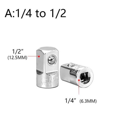 Стальной преобразователь 1/2 дюйма в 1/4 дюйма подходит для ручных ...