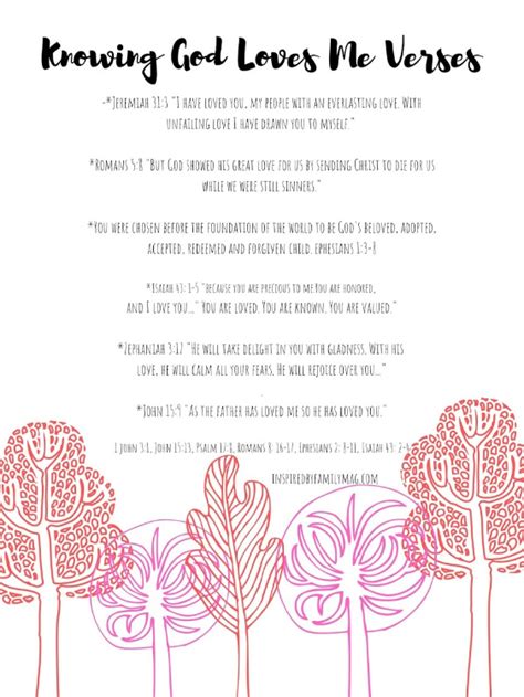 God Loves Me Verses Printable