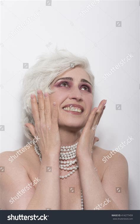 Closeup Portrait Mature Naked Woman Posing Stock Photo Shutterstock