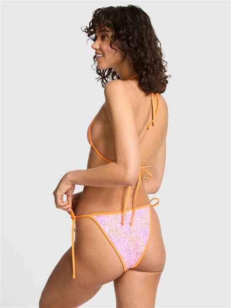 Victorias Secret Swim Pink Neon Floral Set Bikini Med Bottom MedDD Top EBay