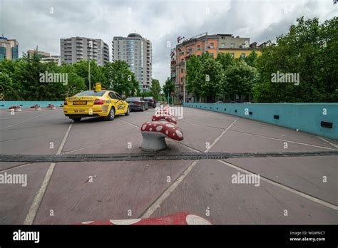 Tirana Albania May 2019 Bridge Crossing Lana At Ibrahim Rugova
