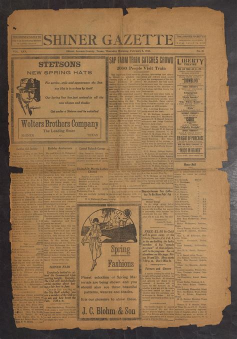 Shiner Gazette (Shiner, Tex.), Vol. 30, No. 16, Ed. 1 Thursday