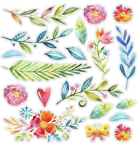 Стикеры рисовать акварелью - 86 фото