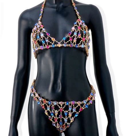 Rhinestone Bikini Etsy
