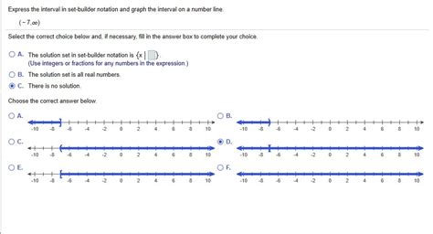 Solved Express The Interval In Set Builder Notation And Graph The