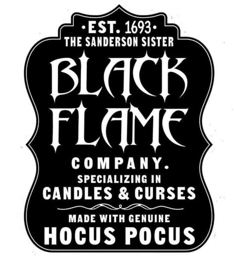 Hocus Pocus Black Flame Candle Svg Fourth Sanderson Sister Etsy Hong Kong