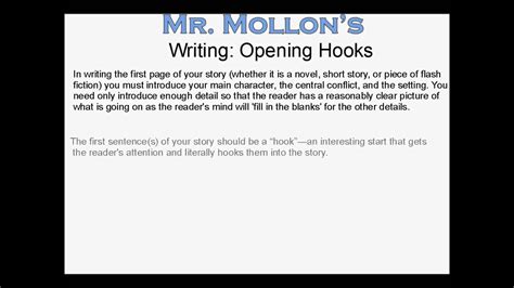 Creative Writing Story Hooks - YouTube