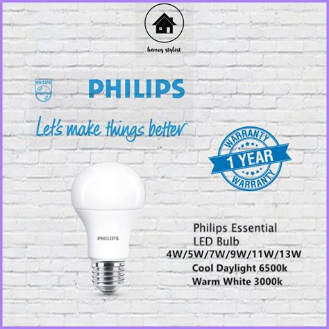 Philips Essential Led Bulb E27 220 240v Cool Daylight 6500k Warm