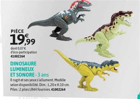 Promo Dinosaure Lumineux Et Sonore Chez Jou Club Icatalogue Fr