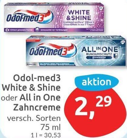 Odol Med3 White Shine Oder All In One Zahncreme 75 Ml Angebot Bei Budni