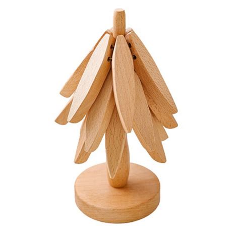 Winyuyby Hot Pot Stand Anti Scald Mats Wooden Table Mats Hot Dishes Tree Shape Trivet Set Mats