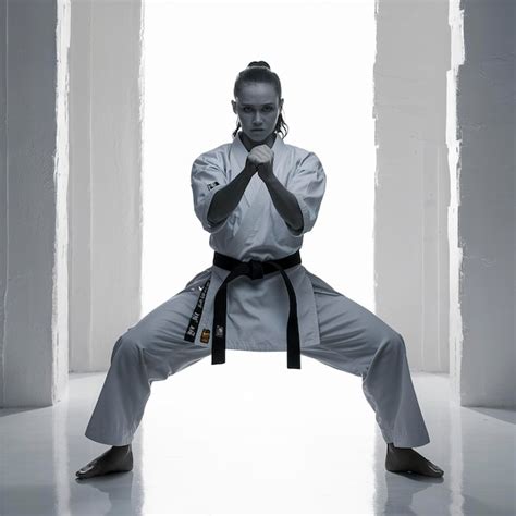 Premium Photo Professional Female Karate Fighter Isolated On The