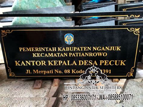 Papan Nama Kantor Pemerintahan Prasasti Peresmian Kantor Desa Papan