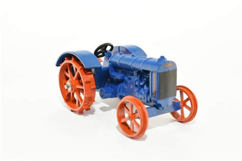 116 Fordson Blue And Orange Tractor With Steel Wheels Daltons Farm Toys
