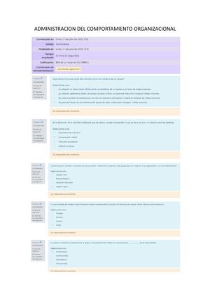 Examen 4 Administracion DEL Comportamiento Organizacional