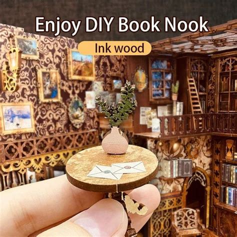 CUTEBEE Book Nook Sihirli Kütüphane Kiti DIY oyuncak bebek evleri