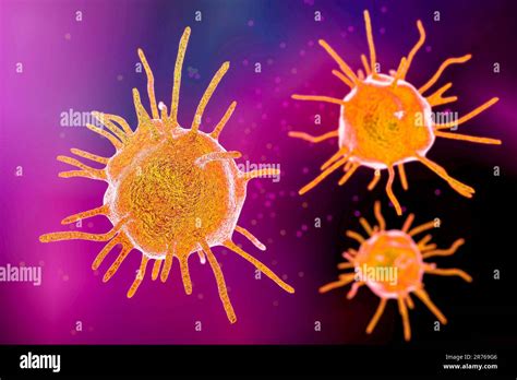 Abstract Pathogenic Microorganisms Computer Illustration Stock Photo