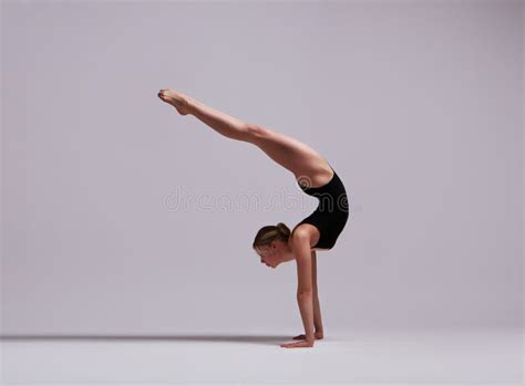 Beautifull Flexible Blonde Girl Posing Gymnastics Stock Photo Image Of Graceful Female