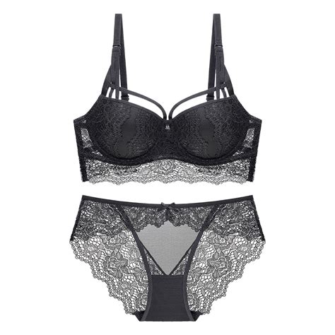 Peaskjp Women Lingerie Set Fishnet Lace Bodysuit Lace Seduction Lingerie Set Sleepwear Set Black