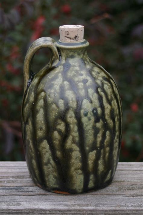 Pottery Whiskey Jug With Tobacco Spit Glaze Nc Pottery Etsy Pottery