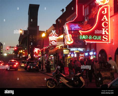Exterior Of Honky Tonk Bar Named Jacks Bar B Que Nashville Tn Stock