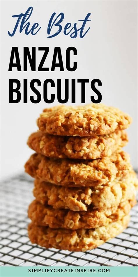 Chewy Anzac Biscuits Recipe Anzac Cookies Recipe Anzac Recipe Easy Biscuit Recipe Biscuits