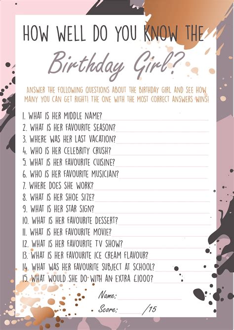 Birthday Trivia Questions Printable Printable Questions And Answers