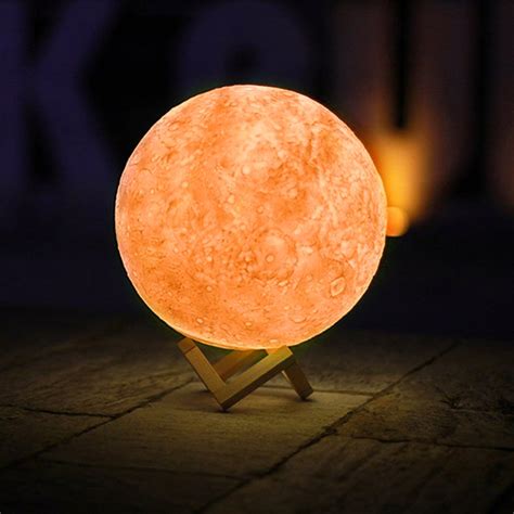 Full Moon Lamp 3D LED Night Modern Floor Lamp Dimmable Touch Control ...