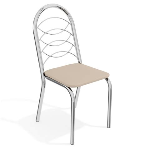 Cadeiras Kit 2 Cadeiras Holanda Cromada Nude Kappesberg