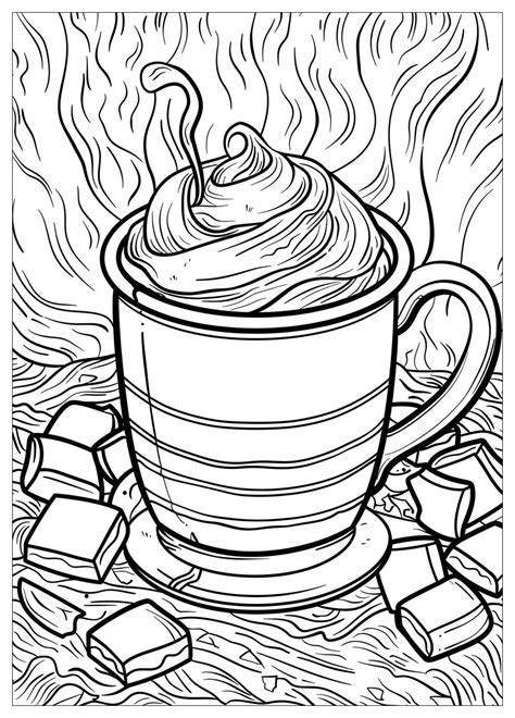 Hot Chocolate Coloring Pages Warm Up With Creative Fun Mrcoloring