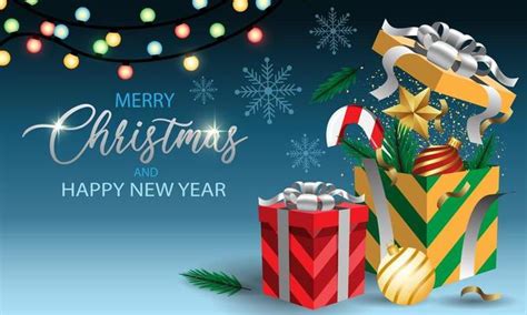Merry Christmas And Happy New Year Vector Art, Icons, and Graphics for