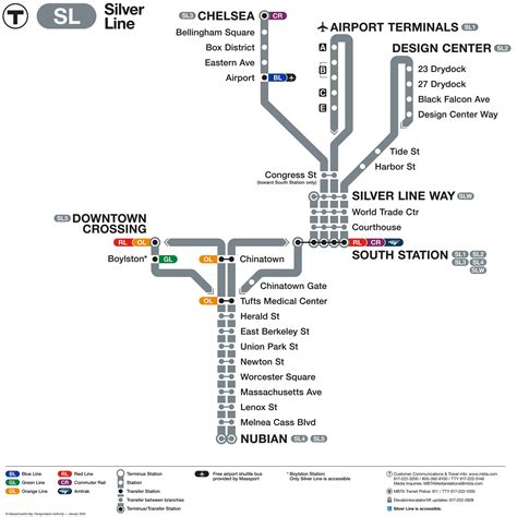 2025 MBTA Silver Line Map (Station Wall Panel Format) – MBTAgifts