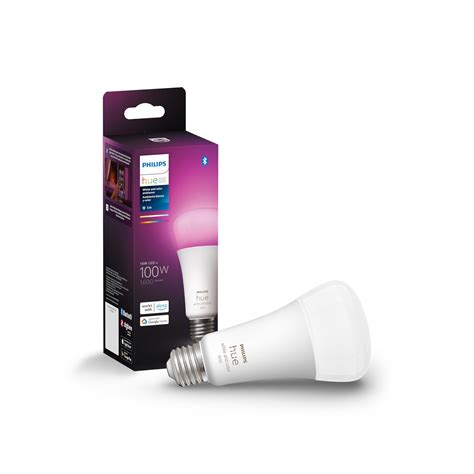 Philips Hue Smart 100W A21 LED Bulb - White and Color Ambiance Color