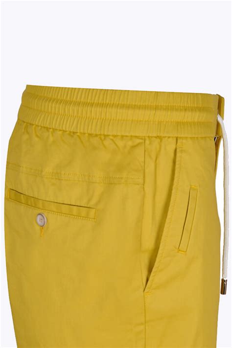 Plain Drawstring Chinos Short Yellow David Wej