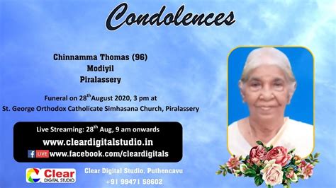 Funeral Service Live Streaming Of Chinnamma Thomas 96 Modiyil