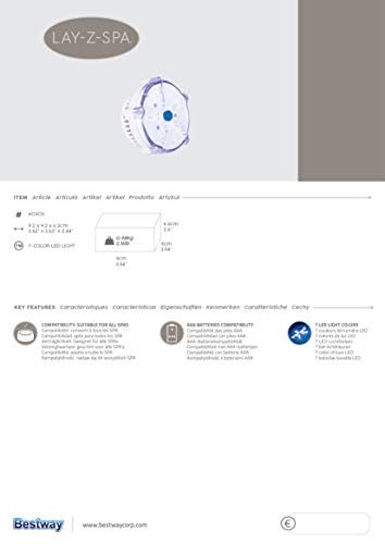 Lay Z Spa Led Light Accessory For Hot Tubs Colour Underwater Light Modes The Retail